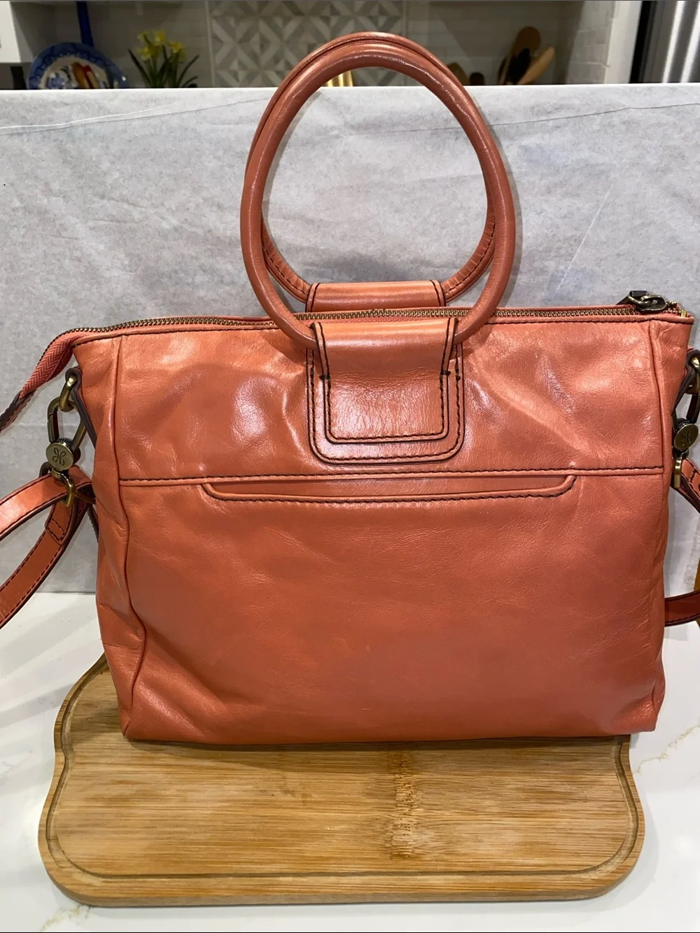 Hobo Sheila Leather Top-Handle Satchel crossbody- Cherry Blossom